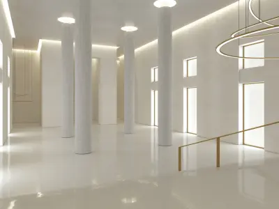 Luxury Building Entrance Lobby 3D model
