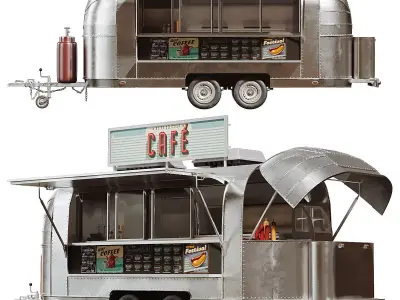 Foodtruck Bar Low-poly 3D model