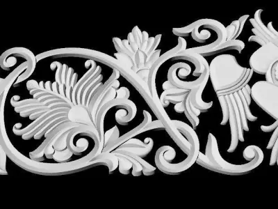 Central decor ornament for furniture 3D model 1036