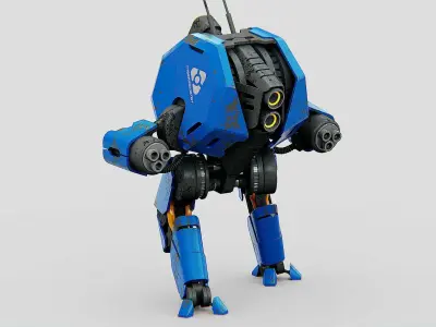 COMBAT DROID HEXA Rigged for Unreal Engine - Unity - MIXAMO 3D model