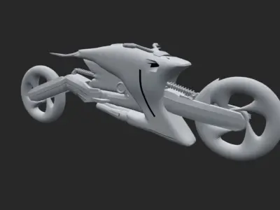 Sci-fi UV bike  Low-poly 3D model