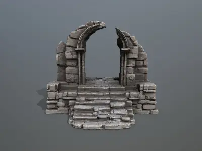Ruin Gate Low-poly 3D model
