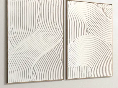 Plaster Two Photo Frame 61 Low-poly 3D model