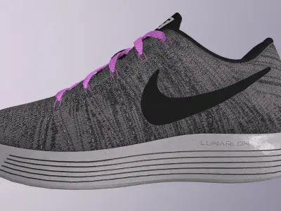 NIKE LUNAR FLYKNIT SHOES PBR Low-poly 3D model