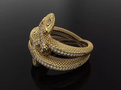 Snake Ring 3D print model