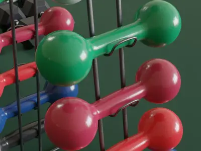 Dumbells kits and Racks 3D model