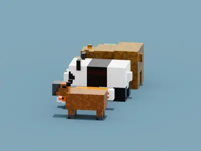 Minecraft Animals Low-poly 3D model