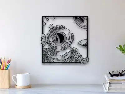 Diver Wall Art 3D print model