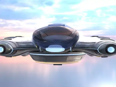 Spaceship flying modern style Mid Poly SciFi Model 3D model