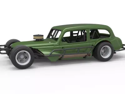 Vintage Asphalt Modified stock car V7 Scale 1 to 25 3D print model