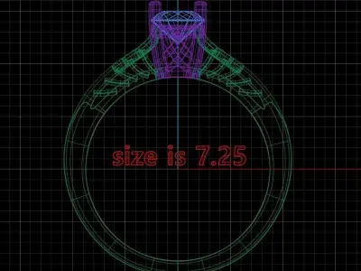 Engagement ring bend 3D print model