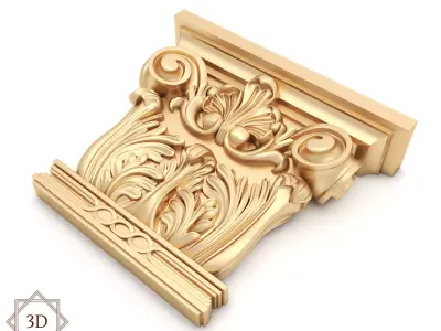 Corbel 9 golden ornate column 3D model