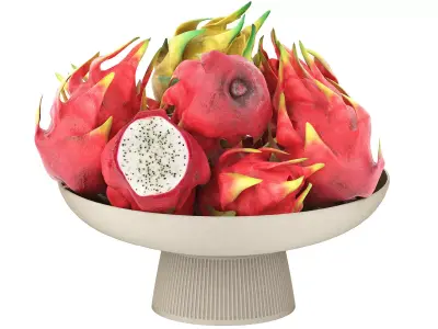 bowl of dragon fruits 3D model