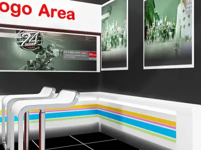 Booth Exhibition Stand a214 no hiseg 3D model