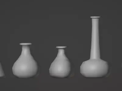 Alchemy Beakers and Vases Low-poly 3D model