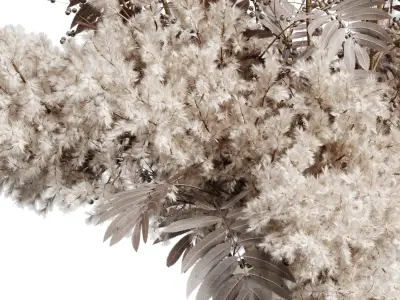 pampas dry flowers in a concrete vase bouquet 51 3D model