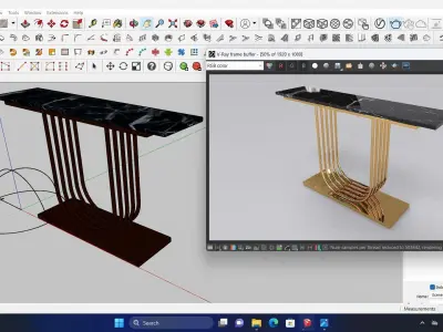 Luxury console table pipa U  3D model