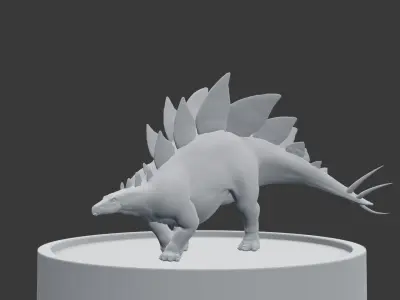 Jurassic Park Stegosaurus Blender Low-poly 3D model