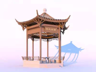 Chinese style pavilion 3D model