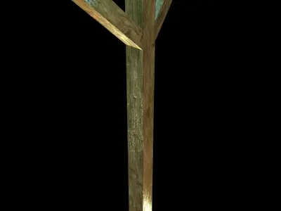 Low-Poly Game Ready Support Post Low-poly 3D model