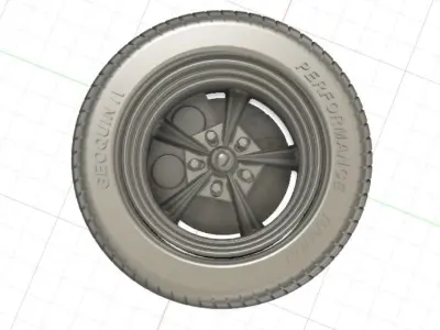 Torq Thrust Wheels with Tires and Brakes for 3D Print 3D print model