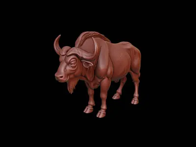 Buffalo Animal Sculpture 3D print model