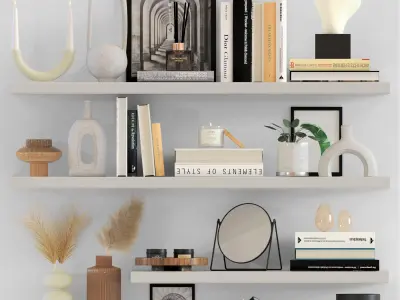 Decorative set vases on shelves for sims 3D Model Collection