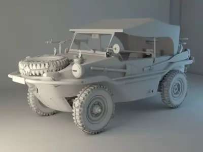 Volkswagen type 166 Schwimmwagen military edition 3D model
