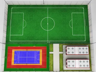 Sport court arena centre pack 3D model