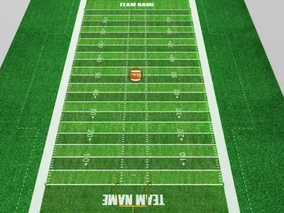 Football american stadium field low poly Low-poly 3D model