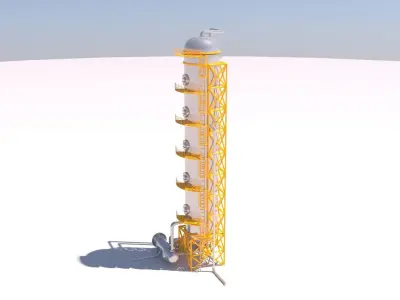 Refinery Distillation Column 02 3D model