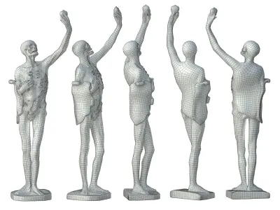 Statue 01 Low-poly 3D model