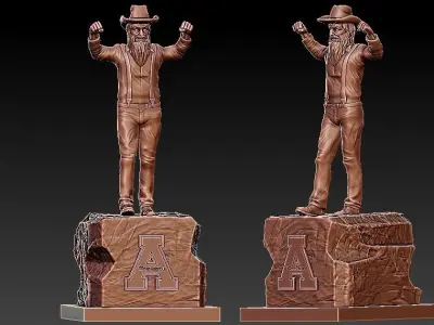 NCAA - APPALACHIAN STATE MOUNTAINEERS FOOTBALL MASCOT STATUE 3D print model