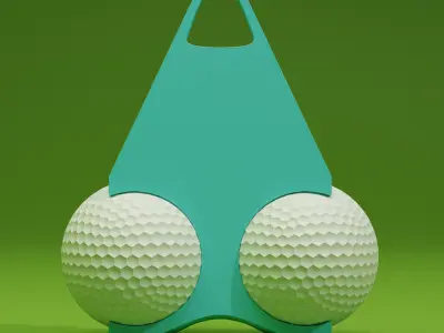 Golf Ball Holder and Tee Holder - Improved - Add Name 3D print model