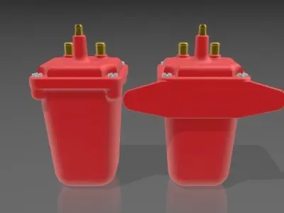 MSD ignition coil for scale autos with decal file 3D print model