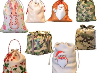 pack varios models sacks Low-poly 3D model