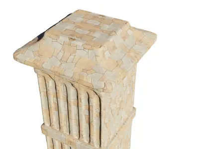 Medieval Architectural Stone Pillar 3D Model Free low-poly 3D model
