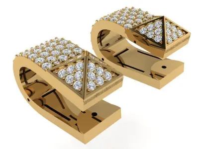Diamond English Lock Earring 3361 3D print model