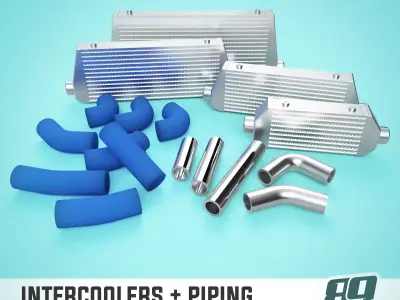 Intercoolers and connections - big set for 1-24 scale modelling  3D print model