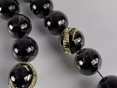 Sabha - Tesbih- Black onyx - Aqeeq Stone - Luxury design 3D model