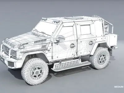 Armored Mercedes G500 HD and medium versions 3D model