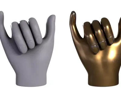 Doiy hand gesture decor Low-poly 3D model