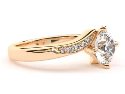 Twist engagement ring sienna diamond 3D print model