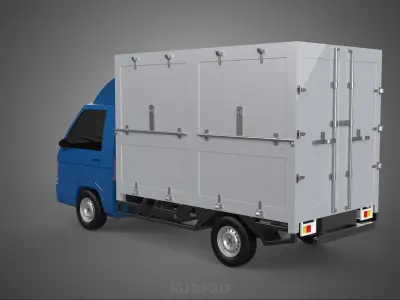 GENERIC BOX TRUCK CUBE VAN PICKUP CAR VEHICLE CARGO LORRY WAGON 3D model