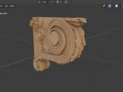 Decorative Bracket carved classic cnc 3d printing 03  3D print model