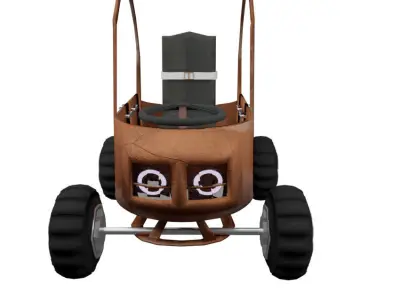 Car race cartoon lowpoly 2 Low-poly 3D model