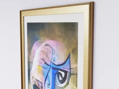 Painting in Frame Picasso Style 7 Low-poly 3D model