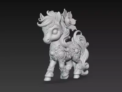 Christmas Creations - Stylised Cute Holiday Little Pony Horse 3D print model