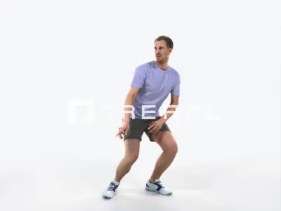 Mistery 08K Football Changing Direction Sports Man Low-poly 3D model