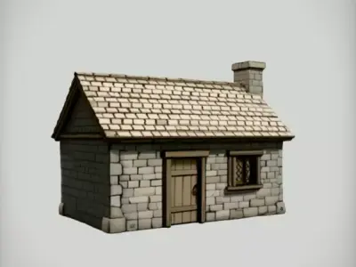 Whimsical Fairy Tale Stone House Low-poly 3D model